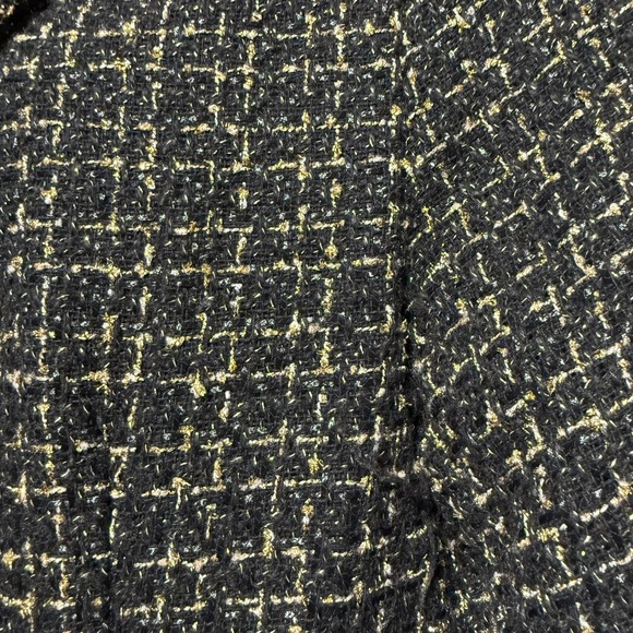 Nanette Lepore Black and Gold Metallic tweed open front blazer - women's Large - Picture 6 of 10
